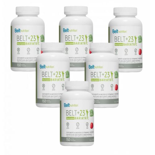 6x Belt+23 Morango-150 Pastilhas Mastigáveis