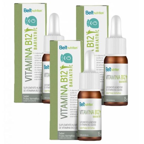 3x Belt B12 Bariatric Líquida- 15 ml- Frutas Vermelhas 3x Belt B12 Bariatric Líquida- 15 ml- Frutas Vermelhas