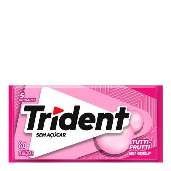 Chiclete Trident Tutti-Frutti Sem Açúcar 8g 5 Unidades