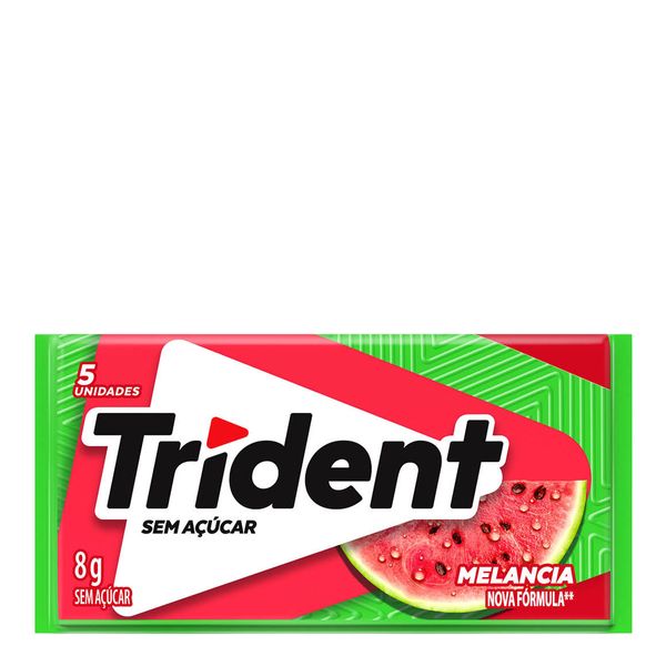 Chiclete Trident Melancia Sem Açúcar 8g 5 Unidades