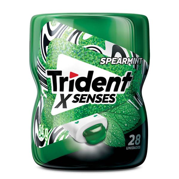 Chiclete Trident XSenses Spearmint Sem Açúcar Garrafa 54g