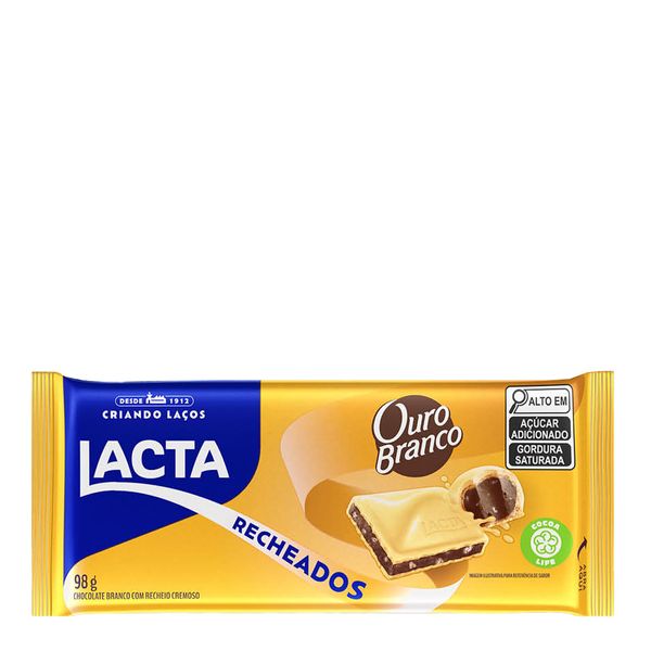 Chocolate Branco Lacta Com Recheio Ouro Branco 98g