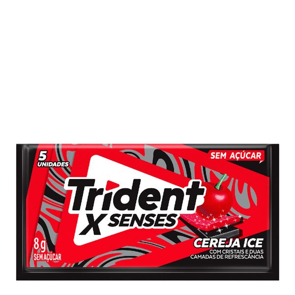 Chiclete Trident XSenses Cereja Sem Açúcar 8g 5 Unidades