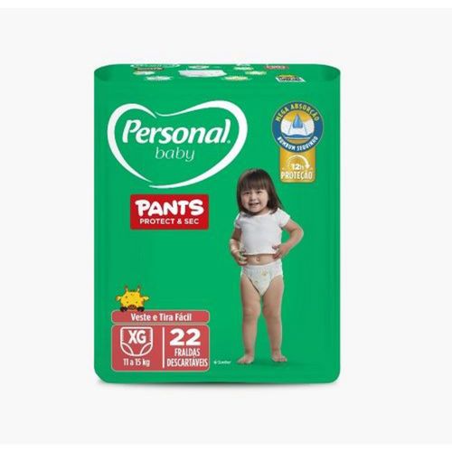 Fralda Personal Baby Prot& Sec Pants XG 22 Unidades