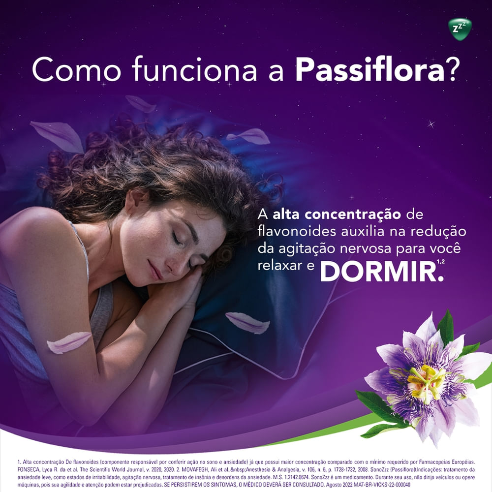 SonoZzz Passiflora 857mg Vicky 30 Comprimidos - Drogaria Sao Paulo