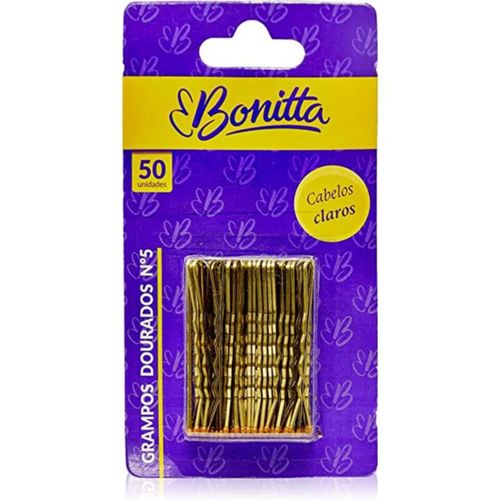 Grampos Para Cabelo N 5 Bonitta Dourado 50 Unidades Grampos Para Cabelo N 5 Bonitta Dourado 50 Unidades