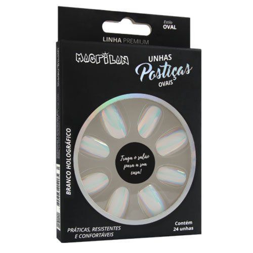 Unhas Macrilan Up602A Oval Branco Holog Unhas Macrilan Up602A Oval Branco Holog