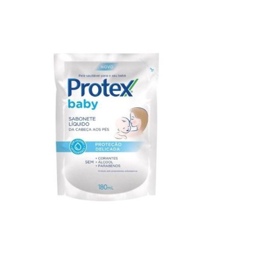 Kit c/9 Sabonete Liquido Infantil Protex Refil 180ml Proteção Delicada