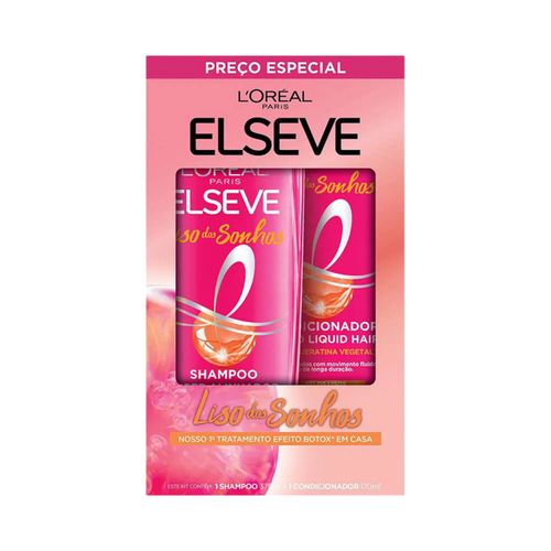 Kit Elseve Shampoo 375ml + Condicionador 170ml Liso dos Sonhos Kit Elseve Shampoo 375ml + Condicionador 170ml Liso dos Sonhos