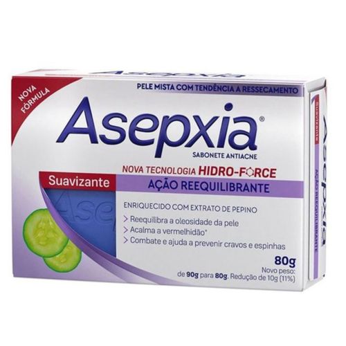 Kit c/9 Sabonete Asepxia Barra 80g Suavizante/Cremoso