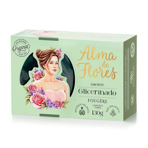 Kit c/9 Sabonete Alma De Flores Glicerinado 130g Fougere
