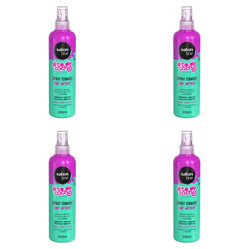 Kit c/4 Unidades de Salon Line Renova Cachos Spray Térmico 300ml