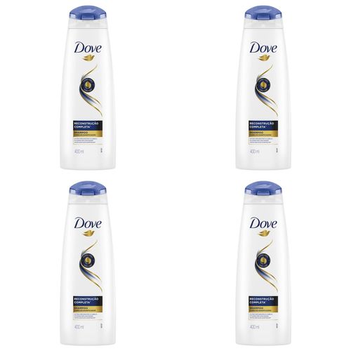 Kit c/4 Unidades de Shampoo Dove Reconstrução Completa 400ml Kit c/4 Unidades de Shampoo Dove Reconstrução Completa 400ml