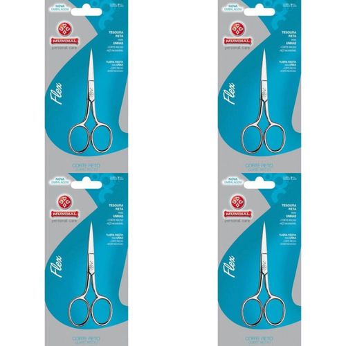 Kit c/4 Unidades de Tesoura de Unha BC-326 Reta Mundial Kit c/4 Unidades de Tesoura de Unha BC-326 Reta Mundial