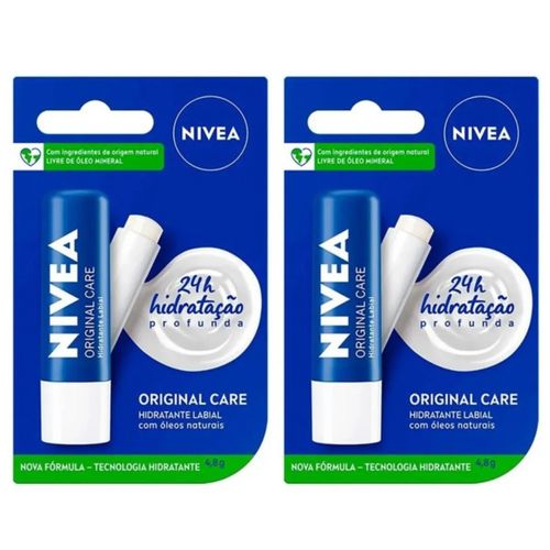 Kit c/2 Unidades de Protetor Labial Original Care 5,5Ml Nivea Kit c/2 Unidades de Protetor Labial Original Care 5,5Ml Nivea