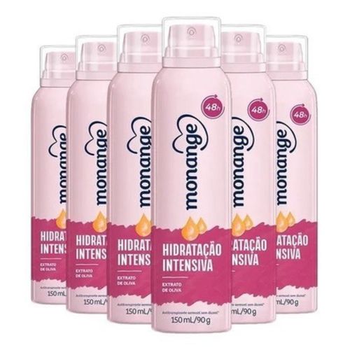 Kit c/6 Unidades de Desodorante Monange Aero Hidratação Intensiva 150ml Kit c/6 Unidades de Desodorante Monange Aero Hidratação Intensiva 150ml