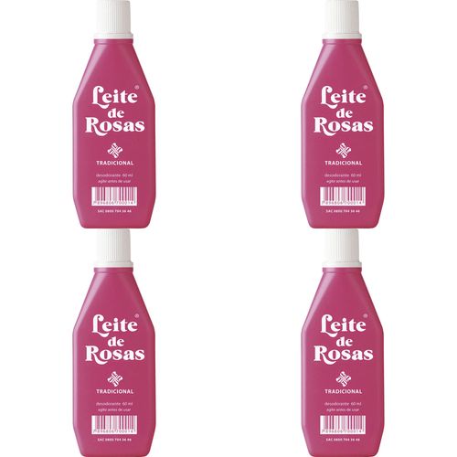 Kit c/4 Unidades de Leite De Rosas Desodorante 60ml Kit c/4 Unidades de Leite De Rosas Desodorante 60ml