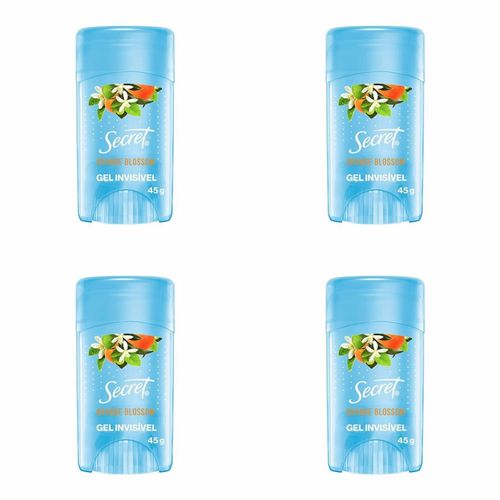 Kit c/4 Unidades de Desodorante Secret Gel 45g Orange Blossom
