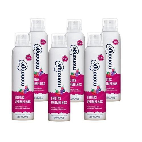 Kit c/6 Unidades de Desodorante Aero Monange 90g Frutas Vermelhas Kit c/6 Unidades de Desodorante Aero Monange 90g Frutas Vermelhas