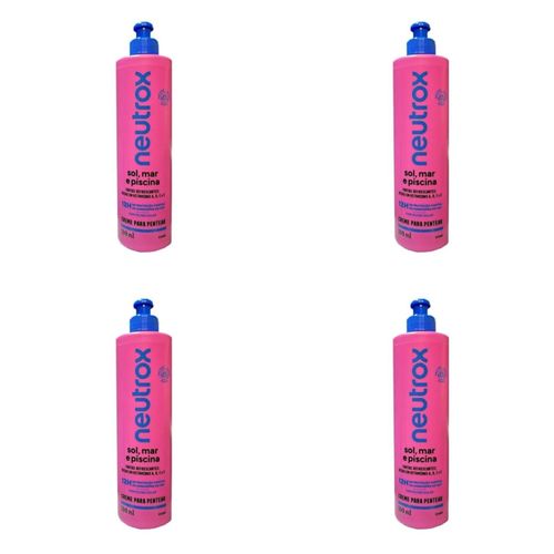 Kit c/4 Unidades de Creme Para Pentear Neutrox 300ml Sol Mar E Piscina