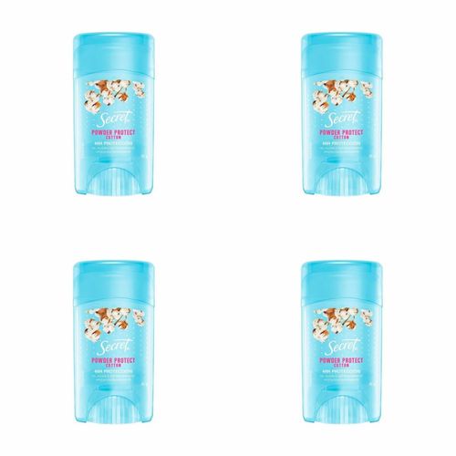 Kit c/4 Unidades de Desodorante Secret Gel 45g Powder Protect Cotton Kit c/4 Unidades de Desodorante Secret Gel 45g Powder Protect Cotton