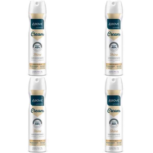 Kit c/4 Unidades de Desodorante Aero Above Clássico 150ml Cream Original