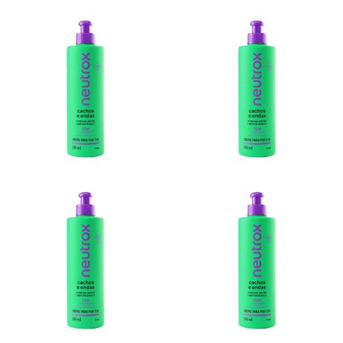 Kit c/4 Unidades de Creme Para Pentear Neutrox 300ml Cachos E Ondas Kit c/4 Unidades de Creme Para Pentear Neutrox 300ml Cachos E Ondas