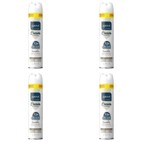 Kit c/4 Unidades de Desodorante Aerosol Above 200ml Cream Vanilla Kit c/4 Unidades de Desodorante Aerosol Above 200ml Cream Vanilla