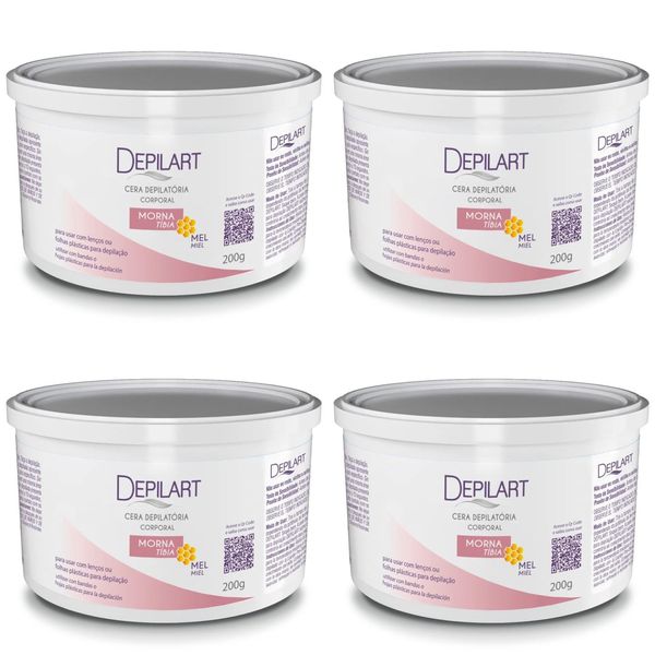 Kit c/4 Unidades de Depilador Cera Morna Depilart 200g