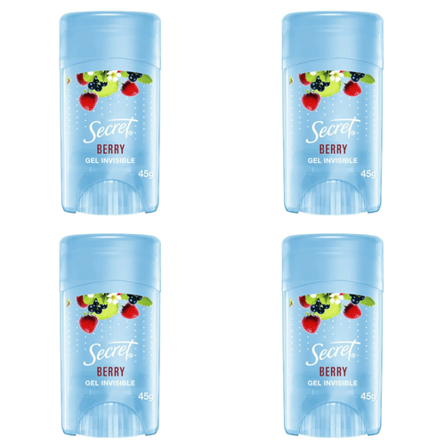 Kit c/4 Unidades de Desodorante Secret Gel 45g Invisible Berry Kit c/4 Unidades de Desodorante Secret Gel 45g Invisible Berry