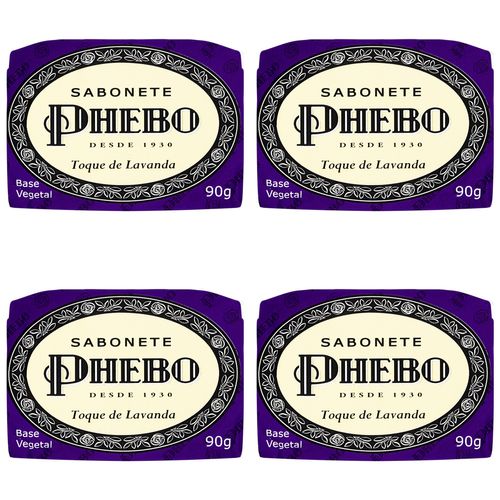 Kit c/4 Sabonetes Phebo Toque De Lavanda 90g cada