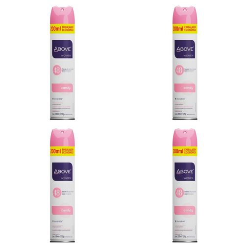 Kit c/4 Unidades de Desodorante Aerosol Above 200ml Clas Candy Kit c/4 Unidades de Desodorante Aerosol Above 200ml Clas Candy