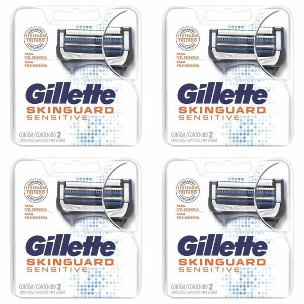 Kit c/4 Unidades de Carga Barbear Gillette Skinguard C/2 Sensitive