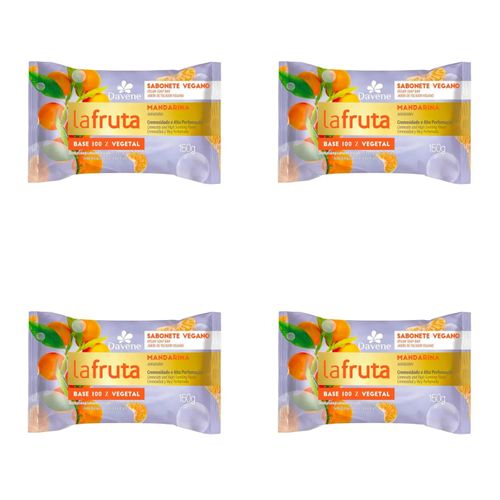 Kit c/4 Sabonetes Davene Lafruta Mandarina 150g cada Kit c/4 Sabonetes Davene Lafruta Mandarina 150g cada