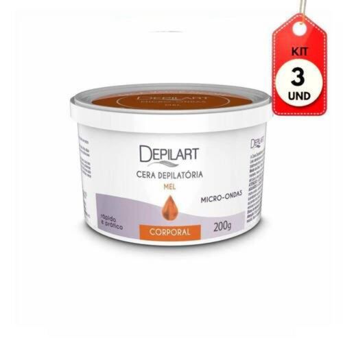 Kit c/3 Unidades de Depilador Cera Morna Depilart 200g Kit c/3 Unidades de Depilador Cera Morna Depilart 200g