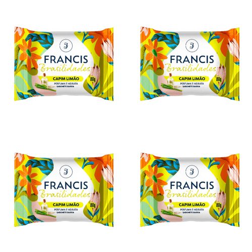 Kit c/4 Sabonetes Francis Brasil 80g Capim/Limão Kit c/4 Sabonetes Francis Brasil 80g Capim/Limão
