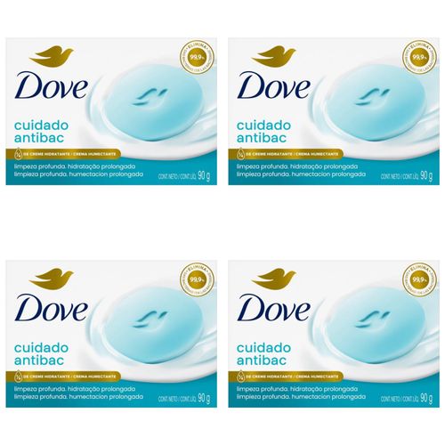 Kit c/4 Sabonetes Dove 90g Cuidado Antibacteriano