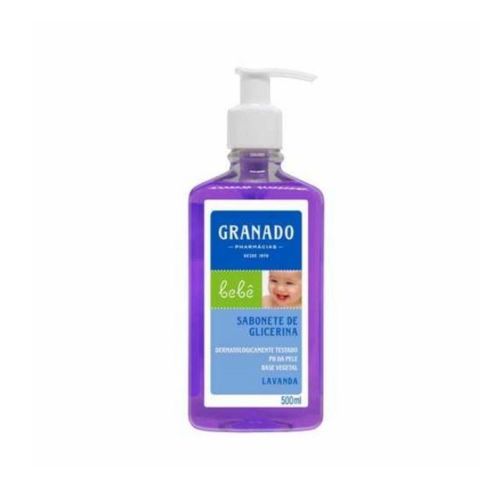 Kit c/4 Sabonete Liquido Infantil Granado Bebê 500ml Lavanda