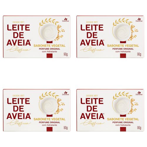 Kit c/4 Sabonetes Davene Leite De Aveia Clássico 90g cada Kit c/4 Sabonetes Davene Leite De Aveia Clássico 90g cada
