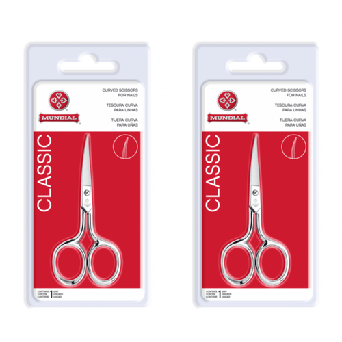 Kit c/2 Unidades de Tesoura Para Unhas Mundial Classic Curva Bc-427
