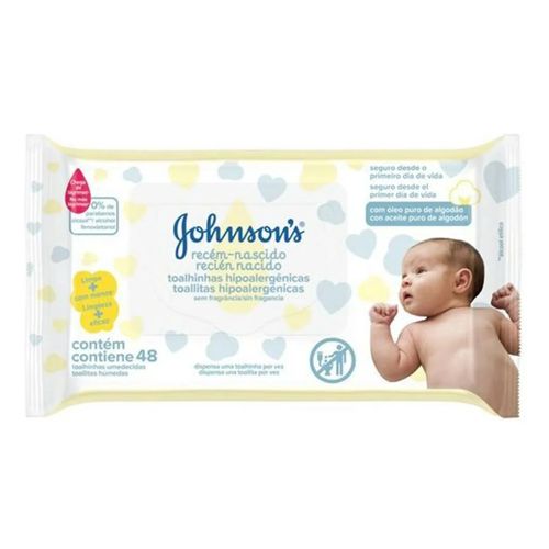 Kit c/2 Unidades de Lenço Umedecido Johnson Baby Recém Nascido 48 Unidades Kit c/2 Unidades de Lenço Umedecido Johnson Baby Recém Nascido 48 Unidades