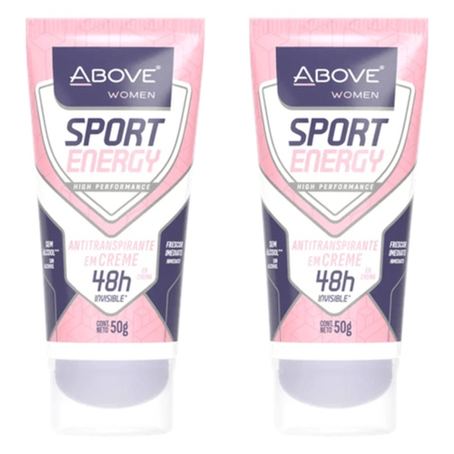 Kit c/2 Unidades de Desodorante Bisnaga Above 50g Sport Energy Women Kit c/2 Unidades de Desodorante Bisnaga Above 50g Sport Energy Women