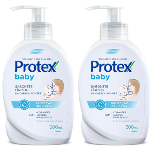 Kit c/2 Sabonetes Líquido Protex Baby Cabeça aos Pés 200ml