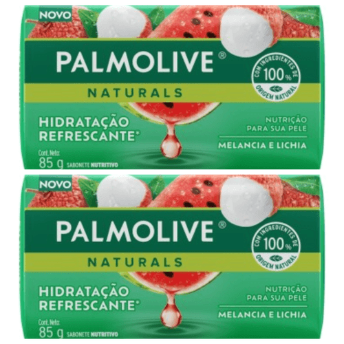 Kit c/2 Sabonetes Palmolive Melância e Lichia 85g Kit c/2 Sabonetes Palmolive Melância e Lichia 85g
