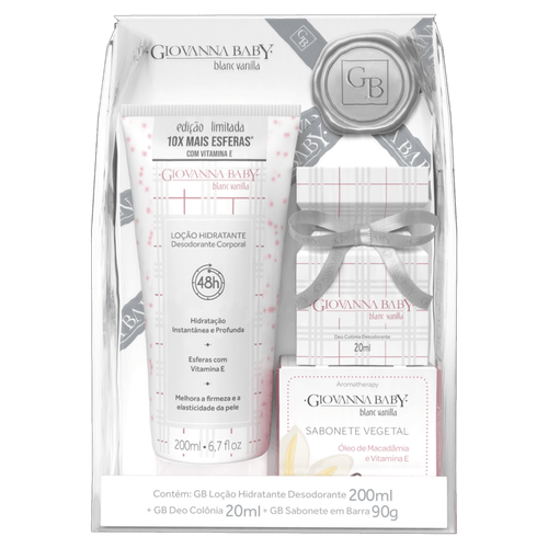 Kit c/2 Giovanna Baby Blanc Vanilla Kit Loção + Colônia + Sabonete Kit c/2 Giovanna Baby Blanc Vanilla Kit Loção + Colônia + Sabonete