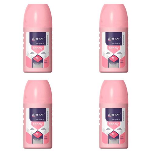 Kit c/4 Unidades de Desodorante Rollon Above 50ml Candy Women Kit c/4 Unidades de Desodorante Rollon Above 50ml Candy Women