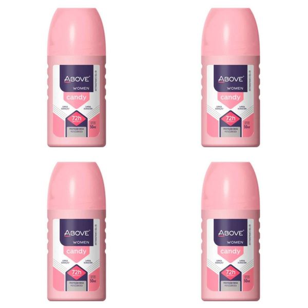 Kit c/4 Unidades de Desodorante Rollon Above 50ml Candy Women