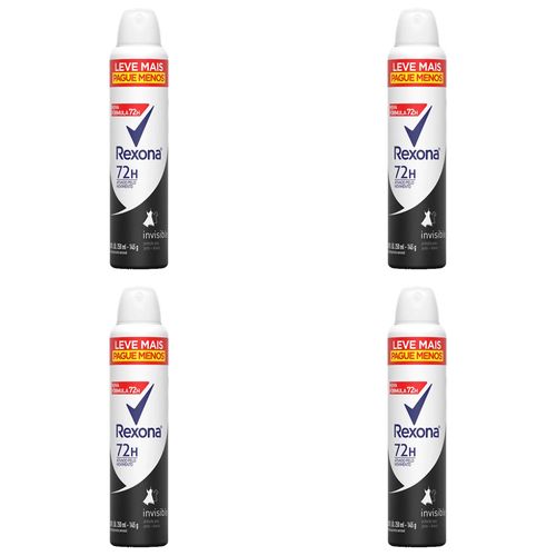 Kit c/4 Unidades de Desodorante Rexona Aero Women Invisible 250ml Kit c/4 Unidades de Desodorante Rexona Aero Women Invisible 250ml
