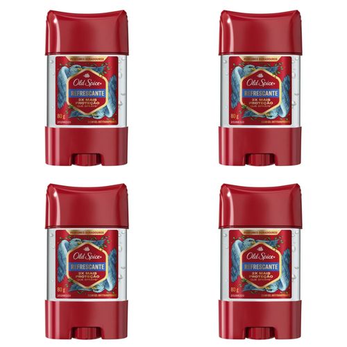 Kit c/4 Unidades de Desodorante Old Spice Gel 80g Refrescante Kit c/4 Unidades de Desodorante Old Spice Gel 80g Refrescante