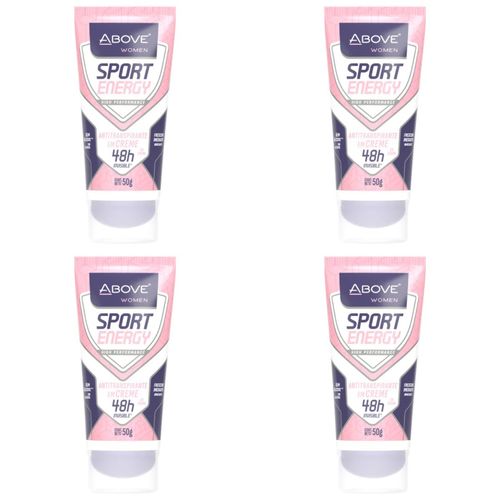 Kit c/4 Unidades de Desodorante Bisnaga Above 50g Sport Energy Women Kit c/4 Unidades de Desodorante Bisnaga Above 50g Sport Energy Women